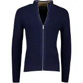 Scotland Blue navy effen vest katoen normale fit