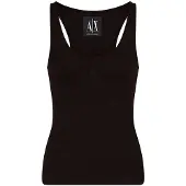 Armani Exchange Dames Top Icoon zwart (M), Casual, Viscose, Mouwloos / spaghettibandjes XW000829AF13729UC001