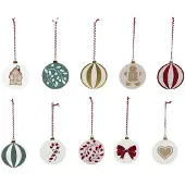 Vertbaudet Set van 10 houten kerstballen MOONY