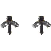 Go Dutch Label Oorknoppen Stone Stud Goud Black