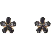 Go Dutch Label Oorknoppen Stone Flower Stud Goud Black