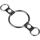 Rimba - Penisring met bevestigingsringen - Zilver & Zwart