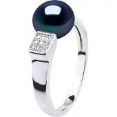 Diadema Ring Verstelbare Zoetwater Parel sieraden 9-10mm Black 925