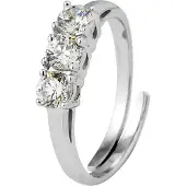 Diadema Trilogy Ring Zirkoniumoxides Sieraden Zilver 925 Verstelbaar - Maria
