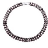 Diadema Kralen ketting 2 rijen Freshwater 34mm Black