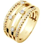 Diadema Ring Diamonds 0,32 Cts Satellite Jewelry Gold Yellow