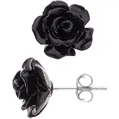 Diadema 925 zwarte keramische roze keramische roze nagels - liefde roos