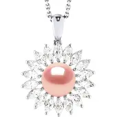 Diadema SUN zoetwater parel sieraden 8-9mm Rose 925