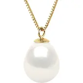 Diadema Ketting gekweekte parel Zoetwater 8-9mm White Pear Geel Gouden Ketting