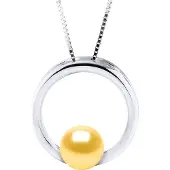Diadema CIRCLE zoetwater parel Rond 8-9 mm Gold 925