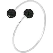 Diadema Armband u en mij Crystal Preciosa Black Semi Rigid Silver 925