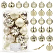 Springos Kerstballen | 20 Stuks | 6 cm | Champagne