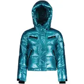 Superrebel ski-jas SPICY blauw Skijack Meisjes Polyester Capuchon Effen - maat 140