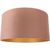 QAZQA Fluwelen lampenkap roze 50/50/25 met gouden binnenkant