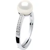 Diadema Ring Zoetwater Parel sieraden 7-8mm Wit en zirkonium oxides 925