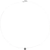 Diadema Solitaire ketting zirkoniumoxide 9 mm zilver 925 zilver transparant nylon