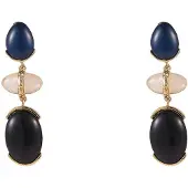 Go Dutch Label Oorknoppen Elegant Stone Drop Black