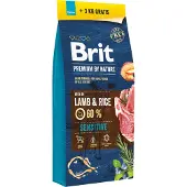 Brit Premium By Nature Gevoelig Hondenvoer Met Lam En Rijst 15 Kg 3 Kg