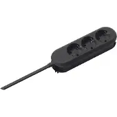 Bachmann multiprise smart 3fach noir 1,5m - 1,5 m zuleitung, geschraubt (mehrwegschrauben), sans schalter,3 schutzkontaktsteckdo