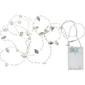 Star Trading Dauwdruppel "Blad"- 200cm -20 leds -lichtkleur: Warm Wit -Werkt op batterijen -Met timer functie -Kerstdecoratie