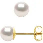 Diadema Akoya Parel Oorbellen Ronde 5-6mm 18K Yellow Gold