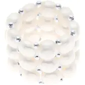 Diadema Triple Ring Elastic Zoetwater Pearl White 3-4 mm - 925