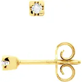 Diadema Diamanten oorknopjes 0040 Cts Yellow Gold