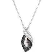Diadema Zwart en wit zirkoniumoxide vlam ketting 925