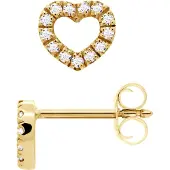 Diadema Diamond Earrings Hearts 0080 Cts Yellow Gold