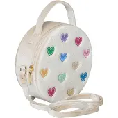 Mimi & Lula Meisjes Handtassen Jazzy Hearts Velvet Bag - Beige - Maat ONESIZE