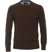 REDMOND Casual Regular Fit Trui ronde hals bruin, Effen
