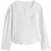 Tommy Hilfiger Gift Loose Tee Flnl Set Ecru/thin Stripe Rouge Size: S | Long-Sleeved Tops Outlet | Dames | Wit