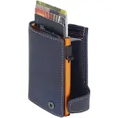 Tony Perotti Furbo Leather Cardholder W/ Coinpocket orange / blue