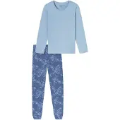 Schiesser Pyjama ' Nightwear Serie ' lichtblauw