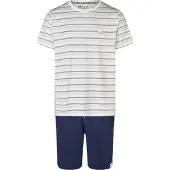 Phil&Co. Pyjama kort ' Lounge Dreams ' donkerblauw / grijs / wit