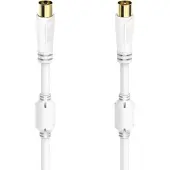 Hama AANSLUITKABEL, M. COAX. MALE - F. COAX. VROUW., GOUDE, 0,75 M, 100 DB
