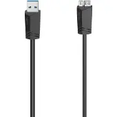 Hama 00200626 USB-kabel USB 3.0 USB-micro-A stekker 0.75 m Zwart Afgeschermd (dubbel)