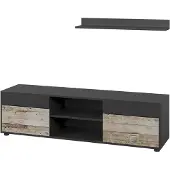 Vicco Berno Woonwand – 2 delen Eik zwart/zand