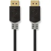 Nedis DisplayPort-Kabel | DisplayPort Male | DisplayPort Male | 8K@60Hz | Verguld | 2.00 m | Rond | PVC | Antraciet | Doos - CCBW38010AT20
