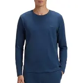 BOSS T-shirt met lange mouwen en logostiksel, van stretchkatoen