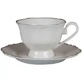 Bricard Bron – Porseleinen Espressoset + Onderzetters – 12-Delig – 6-Persoons – 90 ml