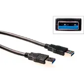 ACT SB3002 USB 3.0 A male - USB A male | Zwart | 2 meter