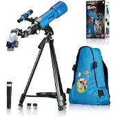 Bresser Junior Telescope - 70/400 - Sterrenkijker voor kinderen - Blauw - Met rugtas en accessoires