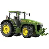 Wiking 077859 John Deere 8R 410 modeltractor, 1:32, metaal/kunststof, vanaf 14 jaar, vele functies, motorkap kan open, beweegbare bovenste en onderste schakel