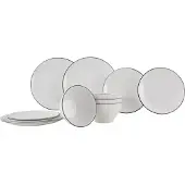 Gimex Linea Line Servies - Zwart - 12-Delig