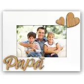 Zep - Houten Fotolijst met tekst Papa / Lorenzo Wit voor foto 10x15 - MP46IE
