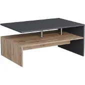 Vicco Amato Salontafel – 90 x 52.6 cm Antraciet/gouden eik
