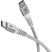 Goobay USB-C Supersoft Textile kabel | USB2.0 | PD 60W | wit | 2 meter