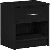 vidaXL Nachtkastje met lade 39x28x41 cm zwart