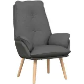 vidaXL Fauteuil Donkergrijs 69 x 74 x 93 cm Stof en multiplex